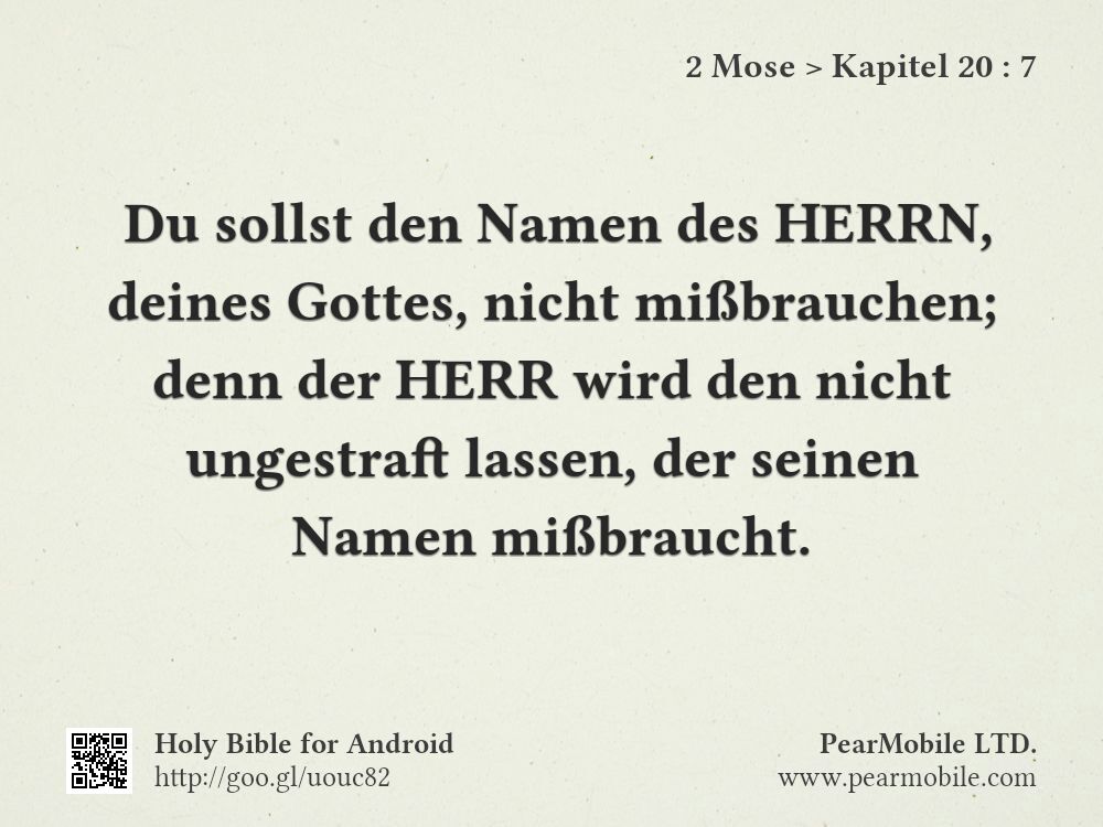 2 Mose, Kapitel 20:7